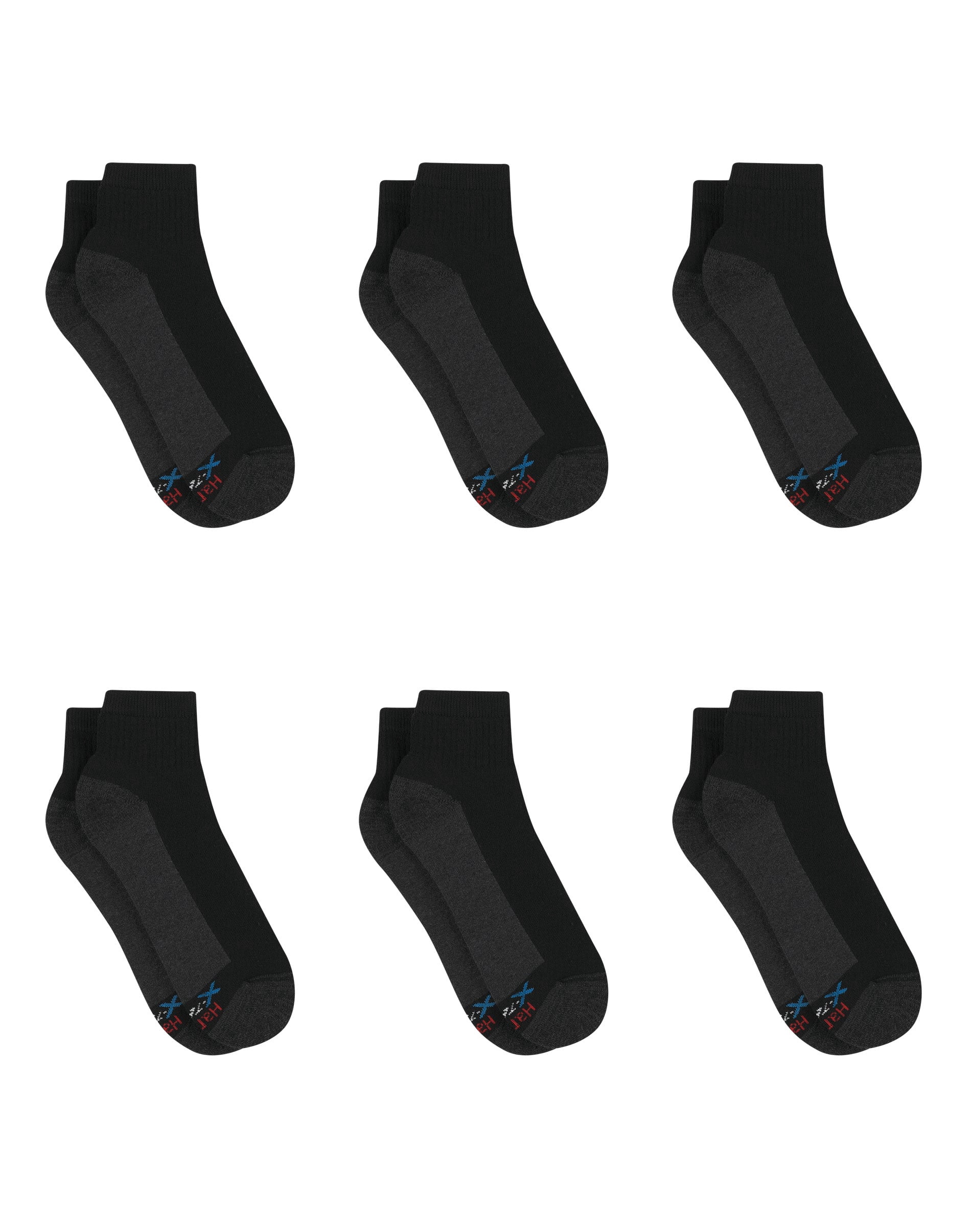 Hanes Ultimate Men's Ultra Cushion Ankle Socks, 6-Pairs Black 6-12