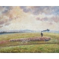 thumbnail image 2 of Pissarro, Camille 24x20 Black Ornate Wood Framed with Double Matting Museum Art Print Titled - Landscape with Flock of Sheep, 2 of 4
