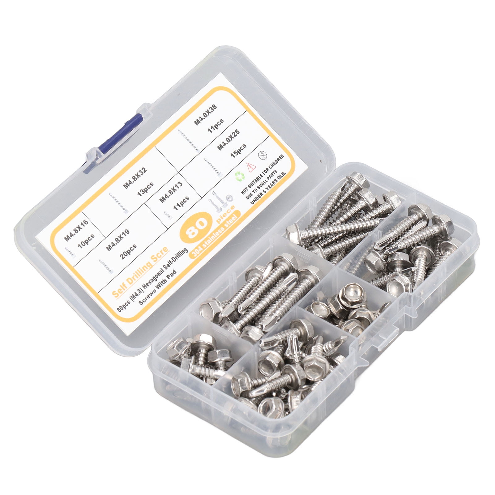 Hex Drill Screws, Stainless Steel Hex Screws M4.8 With Pad For Garage For  Woodworking