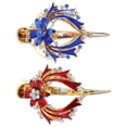 thumbnail image 1 of Shisuyan Coiffe Rouge Bleu Alliage de Zinc 2 Pcs 3.7X2.2X1.8In, 1 of 8