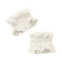 2 Pieces Spa Headband Wrist Washband Scrunchies Cuffs for Washing Face, Towel Wristbands Hair Headband Face Wash Wristband for Women Girls Makeup Prevent Liquids from Spilling Down Your Arms (White)