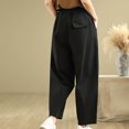 thumbnail image 6 of ClodeEU Women Harem Pants, Elastic Waist, Solid Color Relaxed Fit, Comfortable Trousers Black,Womens Plus L, 6 of 8