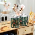 thumbnail image 3 of Yayeee 2 Pack Qtip Holder Bathroom Cotton Swab Canister with Lid Clear Dispenser Set, Red Christmas Gingerbread, 3 of 6