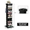 thumbnail image 2 of Gymax Rotated Shoe Rack 9 Tier Wooden Shoe Organizer w/Hooks & Anti-drop Railing Black, 2 of 10