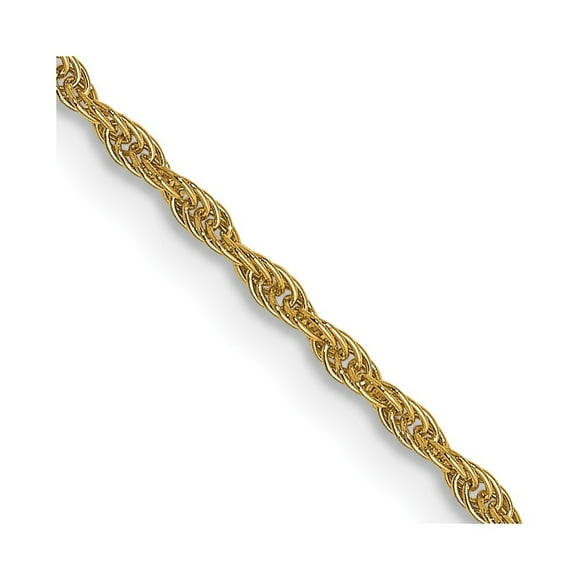 Diamond2Deal 14K Yellow Gold 1.3mm Loose Rope Chain Necklace for Women 20"