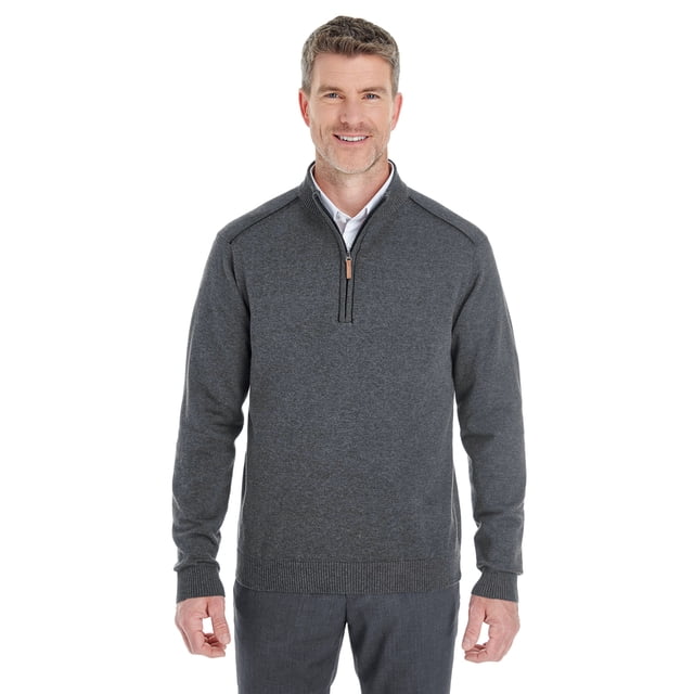 Jersey de hombre con cremallera completa Manchester DK GREY HTH/ BLK 4XL para hombre Devon & Jones DG478