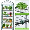 thumbnail image 2 of Indoor Greenhouse with LED Grow Lights, 4 Tier Mini Greenhouse with Roll-Up Zipper PVC Waterproof Cover and Trays, Dimmable Plant Grow Light for Indoor Plant with Timer, 27 L X 19 W X 63 H, 2 of 10