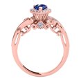 thumbnail image 3 of Mauli Jewels Rings for Women 1.35 Carat Pear Shape Sapphire And Round Diamond Ring Prong-Setting 10K Rose Gold, 3 of 5