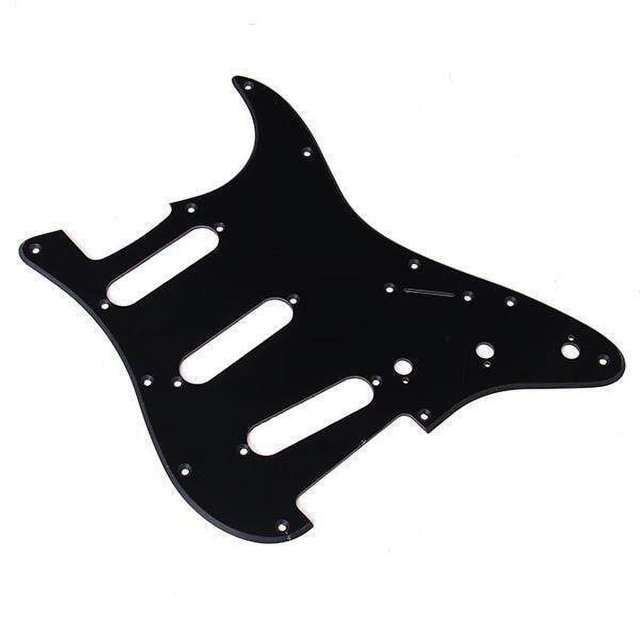 Pickguard 11 Hole 3 Single-coil 1 Ply Scratch Plate Guitar Ply Black