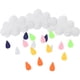 thumbnail image 2 of KAKOWELY 3 piezas de nubes 3D con gotas de lluvia de colores para colgar en la pared, de fieltro, para guardería., 2 of 5