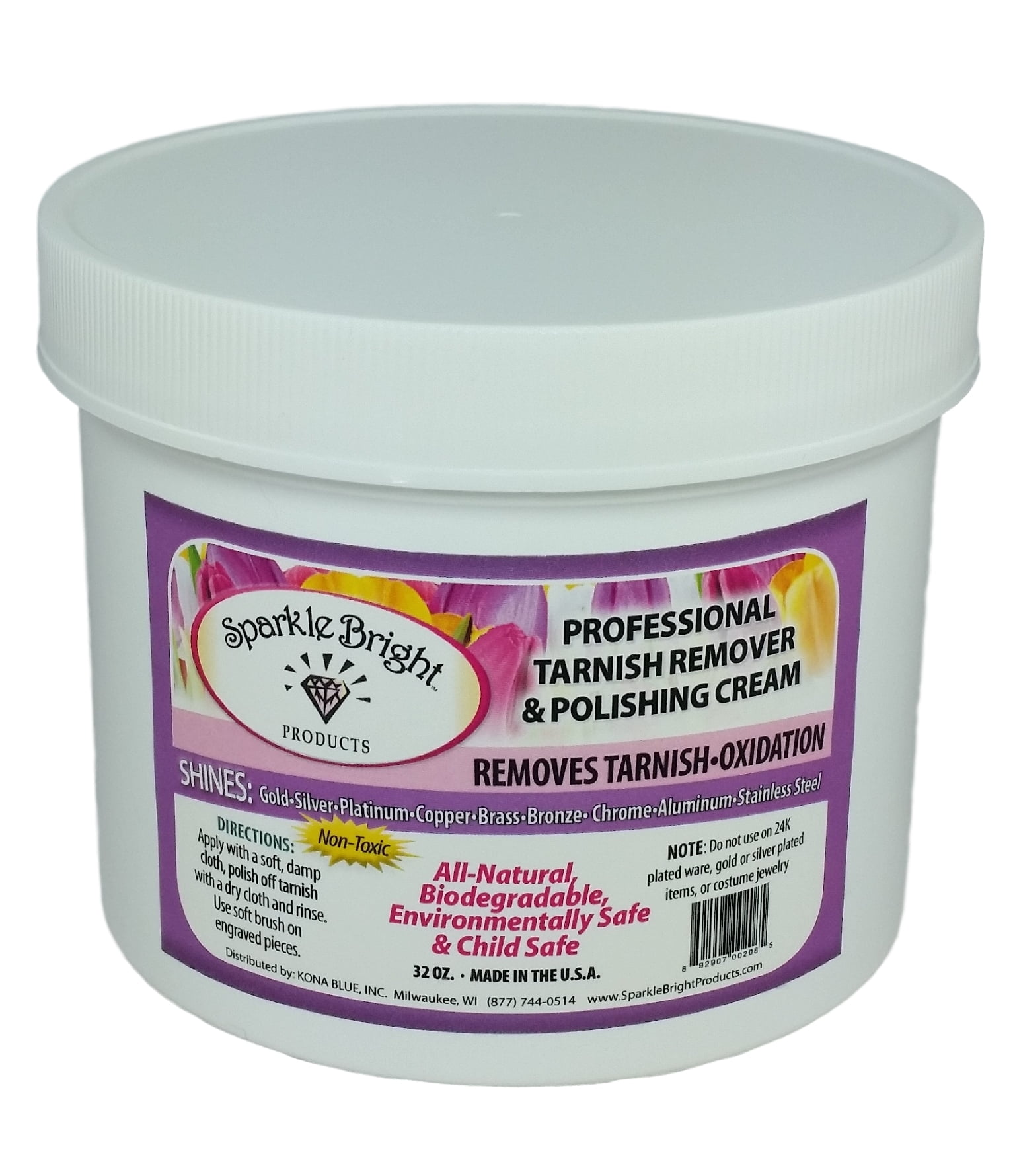 Sparkle Bright All-Natural Jewelry Cleaner ? Tarnish Remover and 