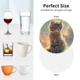 thumbnail image 6 of Honeii Sunshine Cloud Kitten print Leather Coaster Set of 4, ideal for safeguarding your furniture from drinks spills and effortless cleanup-Round Shape, 6 of 6