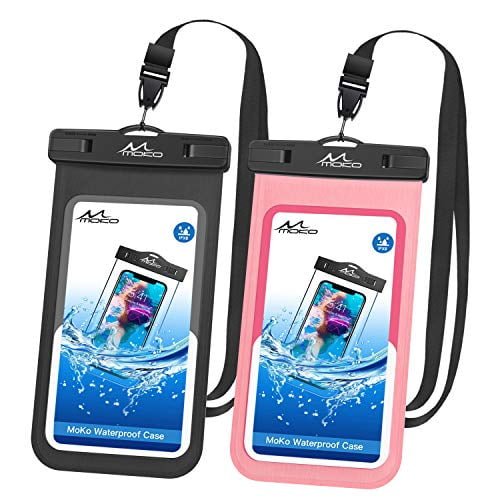 2 Pack Underwater Phone Case Dry Bag with Lanyard Compatible with iPhone 12 Mini/12 Pro X/Xs/Xr/Xs Max/8/7 MoKo Waterproof Cellphone Pouch, Samsung Note 10 iPhone 11 Pro/11 Pro Max S21/S20/S10