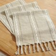 thumbnail image 3 of Camino de mesa Wracra Rustic con dobladillo de lino, 150 cm, con borlas, 3 of 5