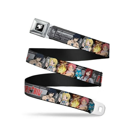 FAIRY TAIL Team Natsu 5-Character Group Pose Grays/White/Red Webbing - Seatbelt Belt (Best Fairy Tail Characters)