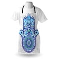 thumbnail image 3 of Hamsa Apron Large Hamsa Hand with Ethnic Asian Ornamental Flower and Petal Folkloric, Unisex Kitchen Bib Apron with Adjustable Neck for Cooking Baking Gardening, Blue Turquoise White, by Ambesonne, 3 of 3