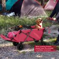 thumbnail image 5 of REDCAMP Folding Dog Wagon Cart Heavy Duty, 220L Large Collapsible Utility Cart with Extendable Rear End & Tailgate, Pet Dog Stroller for Sports Shopping Outdoor, Pink, 5 of 9