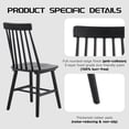 thumbnail image 6 of 17.5''W Farmhouse Dining Chairs Set of 6, 7-Spindle Windsor Solid Wood Chair for Kitchen & Dining Room, Black, 6 of 7