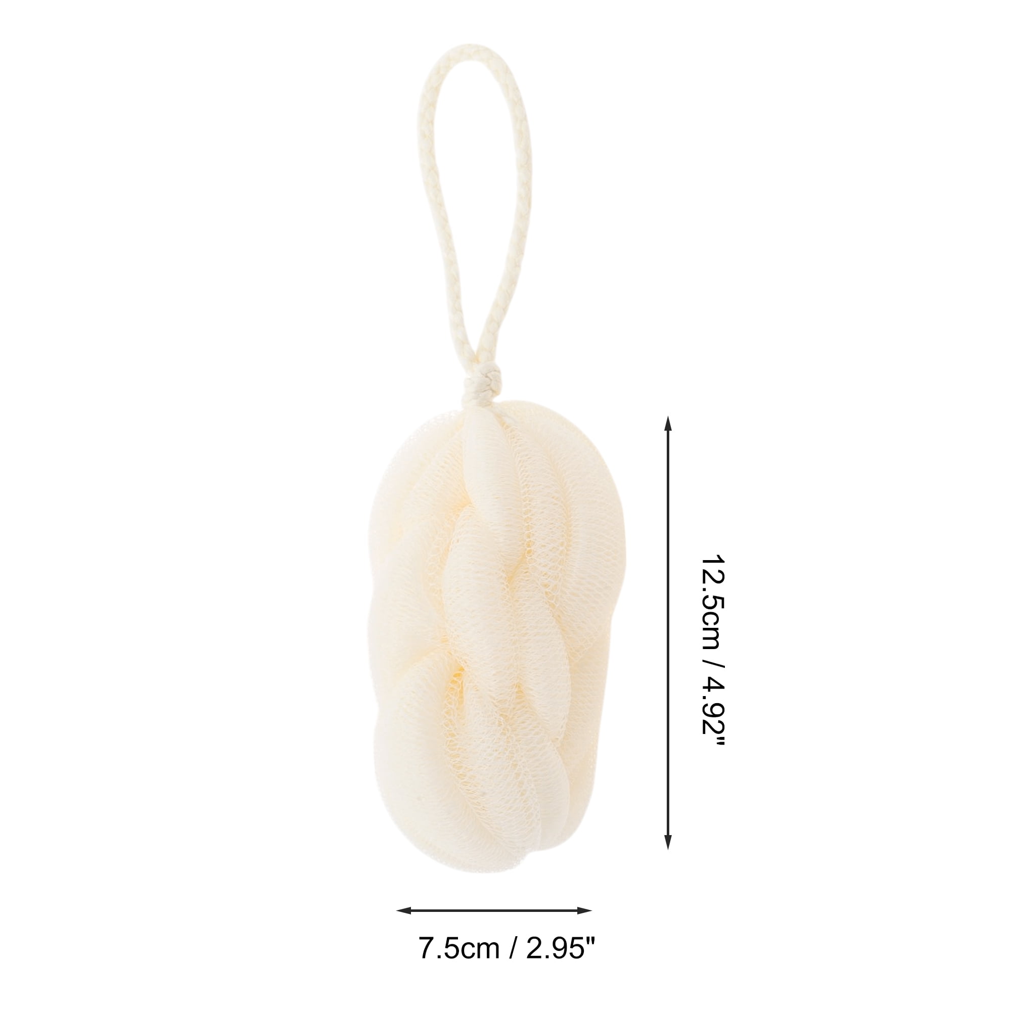 Unique Bargains Twisted Dough Shaped Bath Shower Loofah Sponge 1 Pc Beige