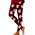 thumbnail image 3 of MKLEKYY Leggings deportivos para mujer, leggings de entrenamiento a la moda, pantalones con estampado navideño de bloques de color, leggings suaves y elásticos., 3 of 3