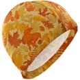 thumbnail image 1 of FYBTO Swimming Cap Yellow Autumn Leaf Grunge Unisex Adult FYBTO Polyester, 1 of 4