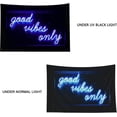 thumbnail image 3 of Tapiz de neón azul con texto "Good Vibes Only Words" que brilla en la oscuridad, ideal para dormitorio de adolescentes, sala de estar, decoración de 80 x 60 pulgadas, 3 of 5