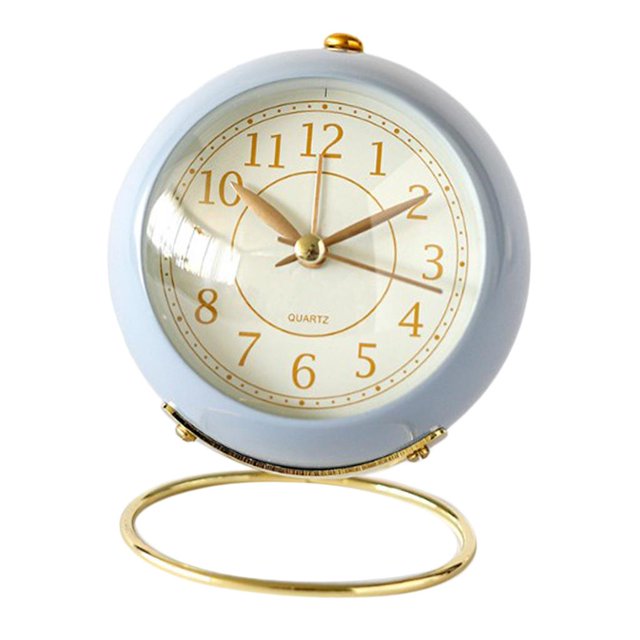 Relojes de Silenciosos, Relojes de Que No Hacen Tictac, Pantalla Grande , Función de Luz de Repetición para Dormitorio, Oficina Azul Baoblaze Despertador analógico para niños