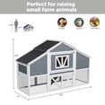 thumbnail image 4 of Outdoor 2 Story Duck Coop with 4 Nesting Boxes, Predator Proof Duck House for 4-6 Ducks, 66.2",White & Gray, 4 of 7