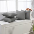 thumbnail image 4 of Deconovo Fundas de cojines decorativas - Juego of 4 Soft Linen Cushion Covers, Machine Washable Pillowcases for Sofa, Grey, 16x16 Inch, 4 of 7