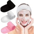 thumbnail image 1 of 3pc Facial Headband Make Up Wrap Head Terry Cloth(White,Black,Pink)), 1 of 5