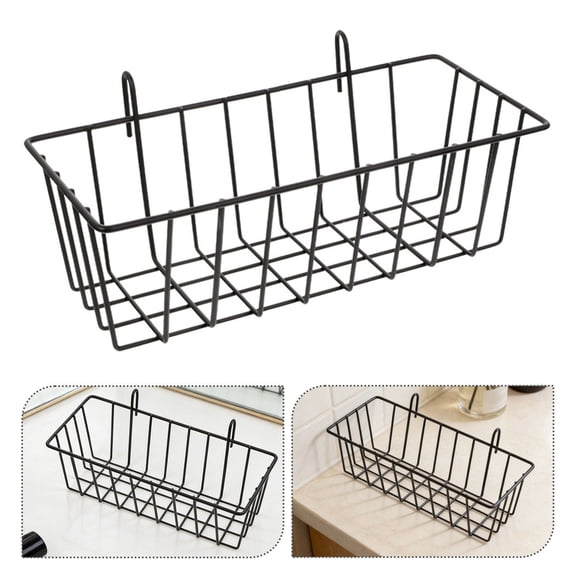 OFFIGAM Black Hanging Wire Basket with -Resistant Coating, No Punch Installation for Kitchen and Bathroom Storage
