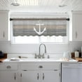 thumbnail image 5 of Beige Gray Ombre Wood Sheer Valance, 54"x18" Light Filtering Kitchen Curtain Valances, Beach Nautical Anchor Ocean Coastal Chiffon Rod Pocket Living Room/Bedroom/Cafe Curtains, 5 of 6