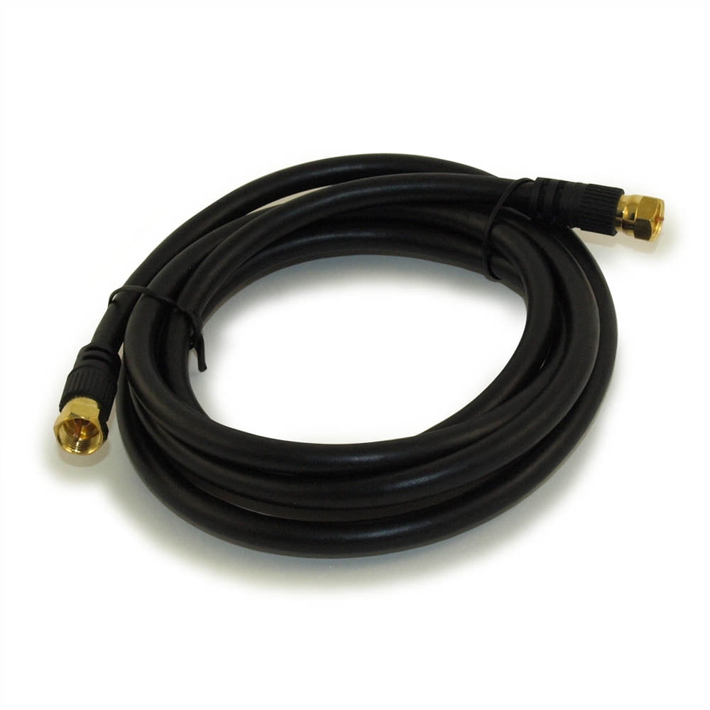 6ft RG6 QUAD SHIELD Black HIBANDWIDTH Coax Cable Ftype Gold Plated