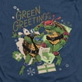 thumbnail image 2 of TMNT: Mutant Mayhem Christmas Greetings Leonardo Raphael Unisex Adult Heather T Shirt, Navy Heather, Large, 2 of 3
