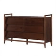 thumbnail image 4 of 58" Solid Wood Modern Angle-Face 6 Drawer Dresser - Walnut, 4 of 6