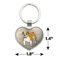 thumbnail image 2 of English Bulldog Pet Dog Heart Love Metal Keychain Key Chain Ring, 2 of 5