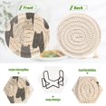 thumbnail image 4 of Yayeee 6 PCS Drink Coasters with Holder Set Woven Absorbent Round Tabletop Hot Pad, White Cute Cats, 4 of 7