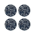 thumbnail image 2 of Kll Round Shape Drink Coasters Set Of 4,Pu Leather Absorbent Coasters Set Decorative Coffee Cup Coasters Housewarming Gift For Home Decor-Cherry Blossoms On Navy Background, 2 of 9