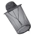 thumbnail image 4 of Sombrero de pescador repelente de mosquitos para exteriores, protector solar, con red anti-UV, color gris oscuro, 4 of 8