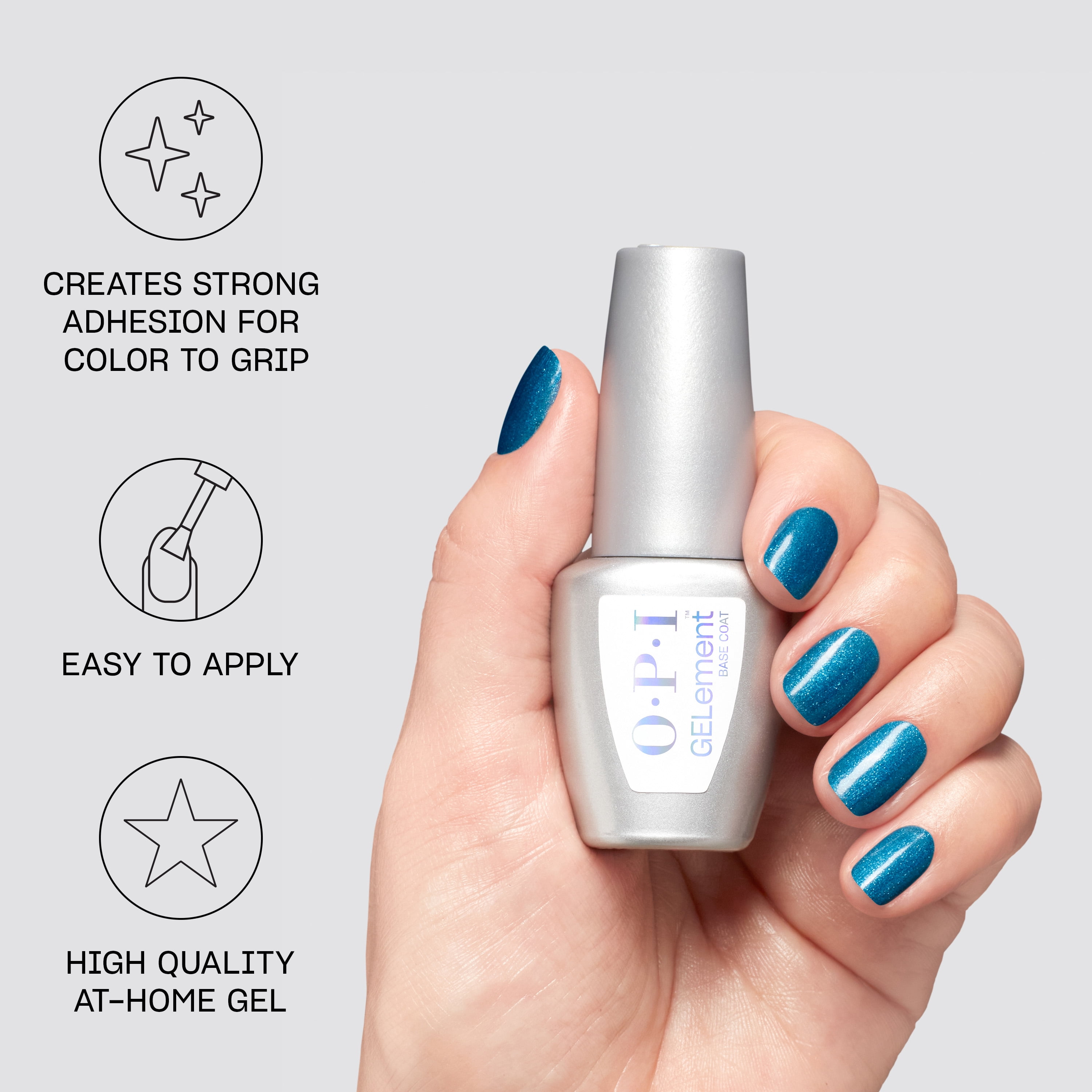 OPI Gelement Collection, Gel Nail Polish Base Coat, Clear Durable Wear High Shine, 9 ml, 0.3 fl oz