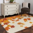 thumbnail image 5 of 4x6 Area Rugs, Thanksgiving Non-Skid Rubber Backing Large Rectangle Rugs - Living Room Bedroom Home Office, Retro Orange Fall Maple Leaves Autumn Indoor Floor Mat Carpets Washable Rug, 5 of 9