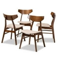 thumbnail image 2 of Baxton Studio Danica Mid-Century Modern Transitional Light Beige Fabric Upholstered and Walnut Brown Finished Wood 4-Piece Dining Chair Set, 2 of 6