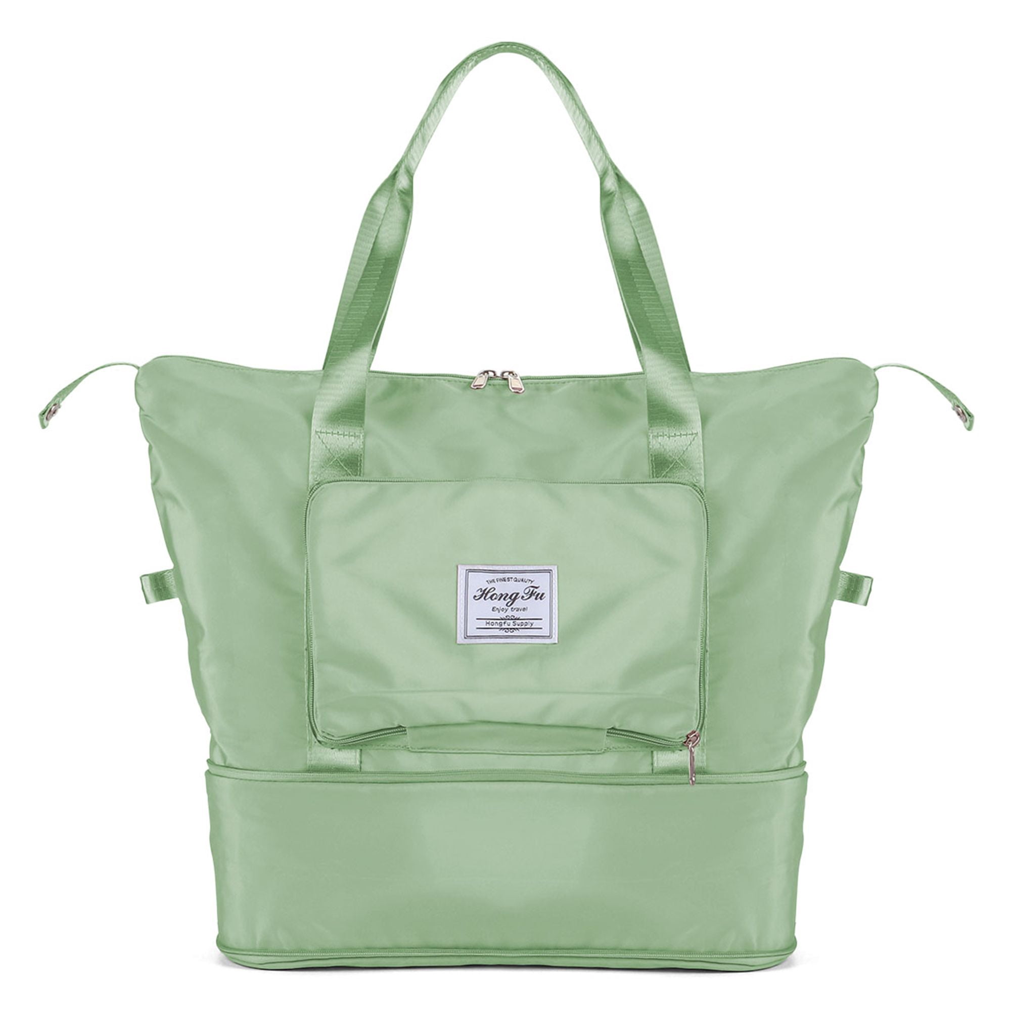 Gustave Women Large Folding Weekender Travel Bag Lightweight Sport Duffle Bags Waterproof Foldable Tote Carry on Luggage - Green