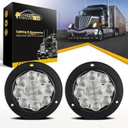 Partsam 2PCS 4" Waterproof Backup Reverse Light Flange Mount 12 LED Truck Trailer RV White