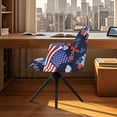 thumbnail image 3 of Whosucclay American Flag Daisy Heart Print Swivel Armrest Curved Back Cover, 4th of July Stretch Wingback Dining Chair Cover Protector, Stain Resistant Home Office Desk Chair Covers, 3 of 7
