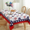 thumbnail image 2 of American Flag Heart Tablecloth for Rectangle Table 60"X120",Reusable Patriotic Table Cloths,Memorial Days Veteran Day Table Cover,Red White and Blue Decoration for Kitchen,Party,Picnic, 2 of 6