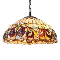 KPIBEST 15 inch Vintage Tiffany Style Chandelier, Creative Stained Glass Chandelier,Hallway Chandelier Light Fixture.