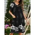 thumbnail image 3 of Avidlove Women's House Dress Floral Print Nightgown with Pockets Comfy Short Sleeve Nightdress, 3 of 7