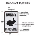 thumbnail image 2 of Bunny Crossing 7 Inch x 10 Inch Novelty Aluminum Metal Sign Hippity Hop Give Way Durable Weatherproof UV Protected Perfect for Yards Gardens Trails Fun Gift for Rabbit Owners Kids, 2 of 6