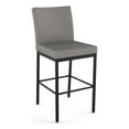 thumbnail image 1 of Amisco Perry Plus 30" Bar Stool - Taupe Grey Faux Leather/Black Metal, 1 of 10